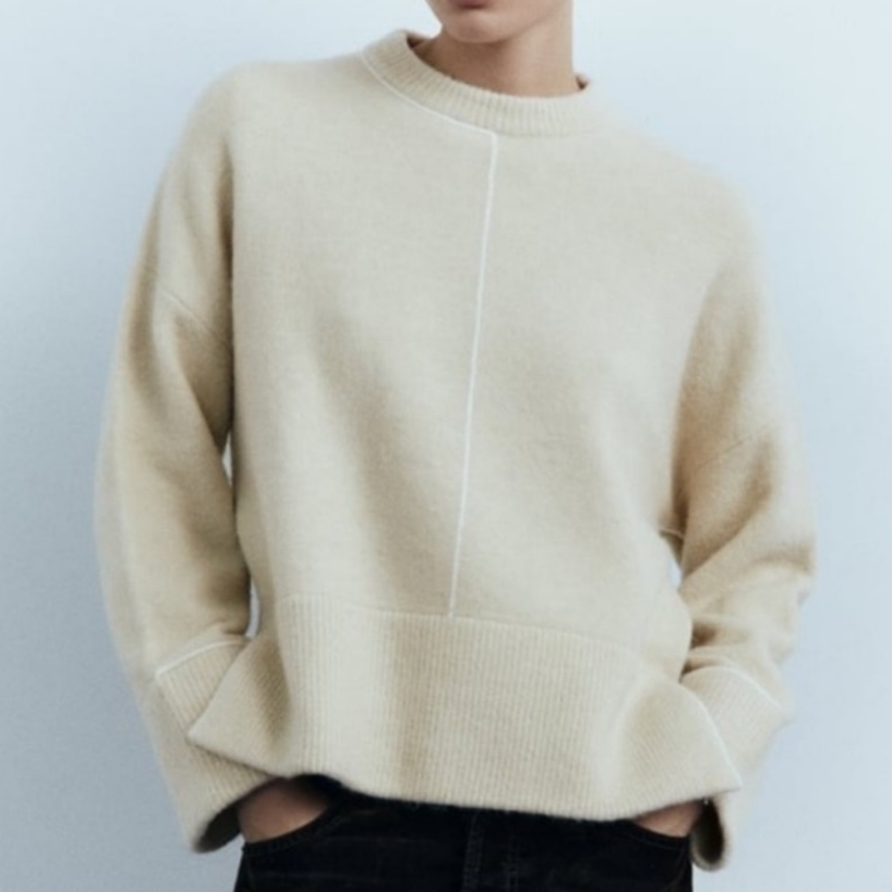 SOLD Bundle of 2 ZARA Knit Sweaters with Piping - M - Picture 2 of 8